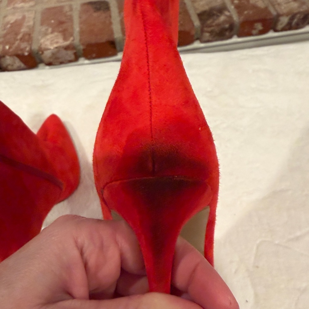 Elegant Red Suede leather Ankle Boots - Picture 8 of 9